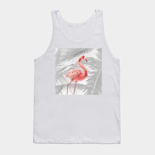 Grey + Pink Tropical Flamingo Tank Top